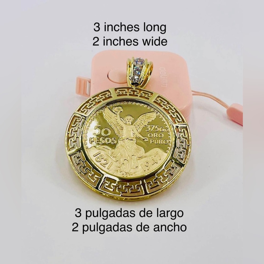 Centenario Coin 50 Mexican Pesos GOLD PLATED 14k CZ